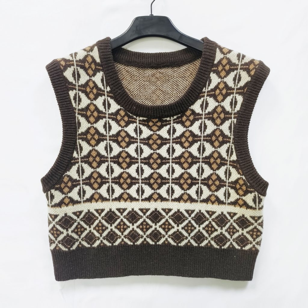 Women's jacquard vest sweater