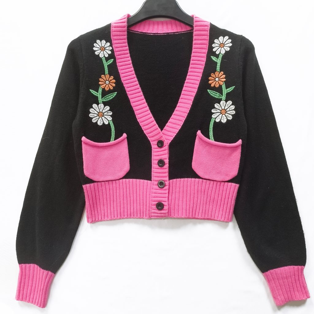embroidered floral sweater