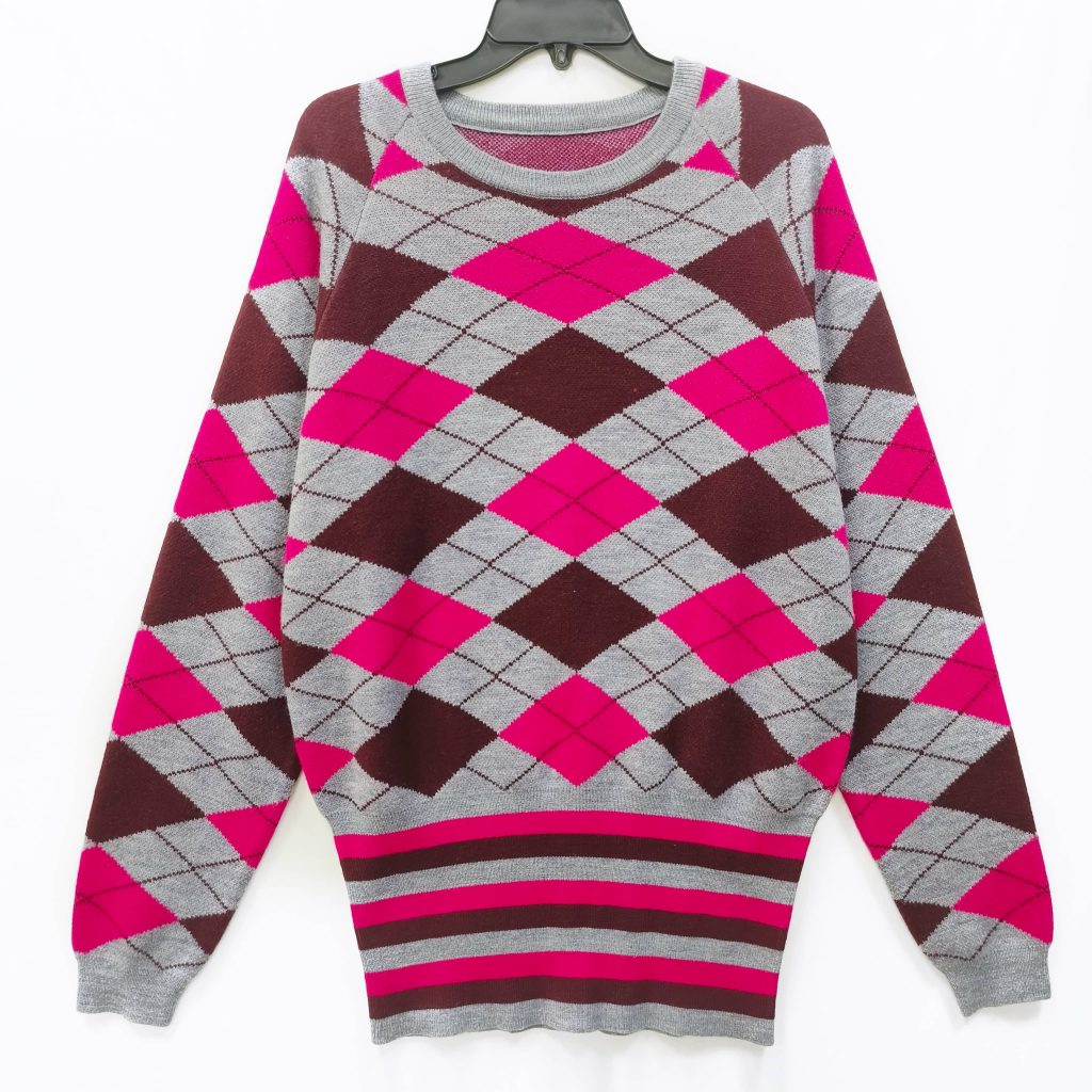 Ladies knitting rhombus dress, sweater manufacturer