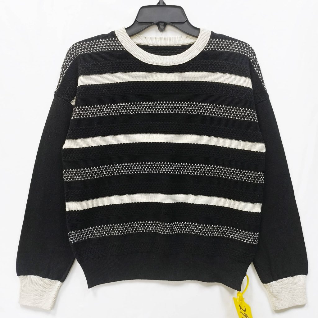 Round -neck striped kraim sweater, sweater factory