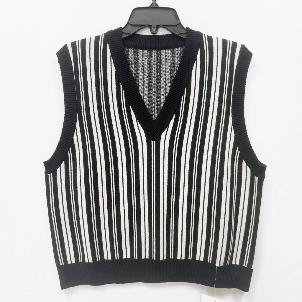 Women's striped knitted sleeveless vest