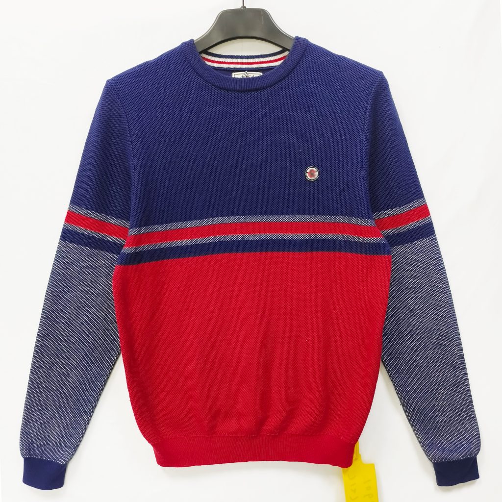 Men's color-blocking knitted pullover