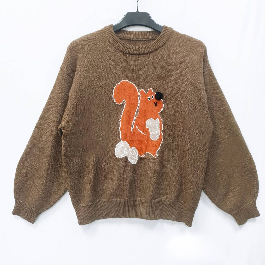 Cute Animal Pattern Jacquard Knitted Pullover Sweater